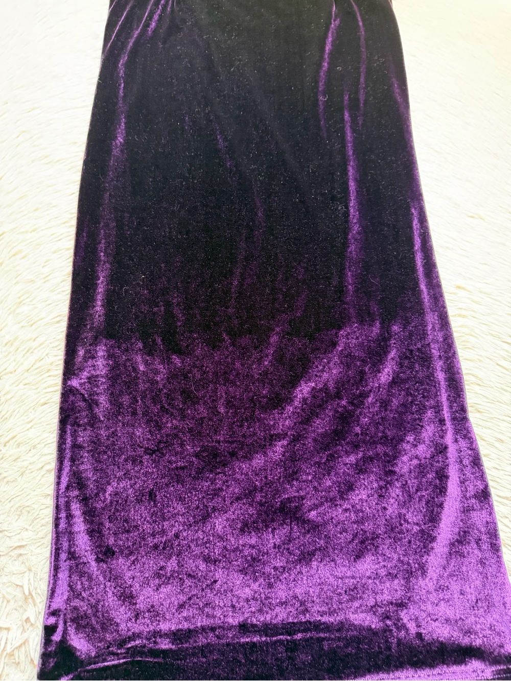 Vintage 90s Purple Velvet pencil tight fitting skirt